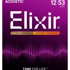Elixir 80/20 Bronze Acoustic Guitar Strings NANOWEB Light