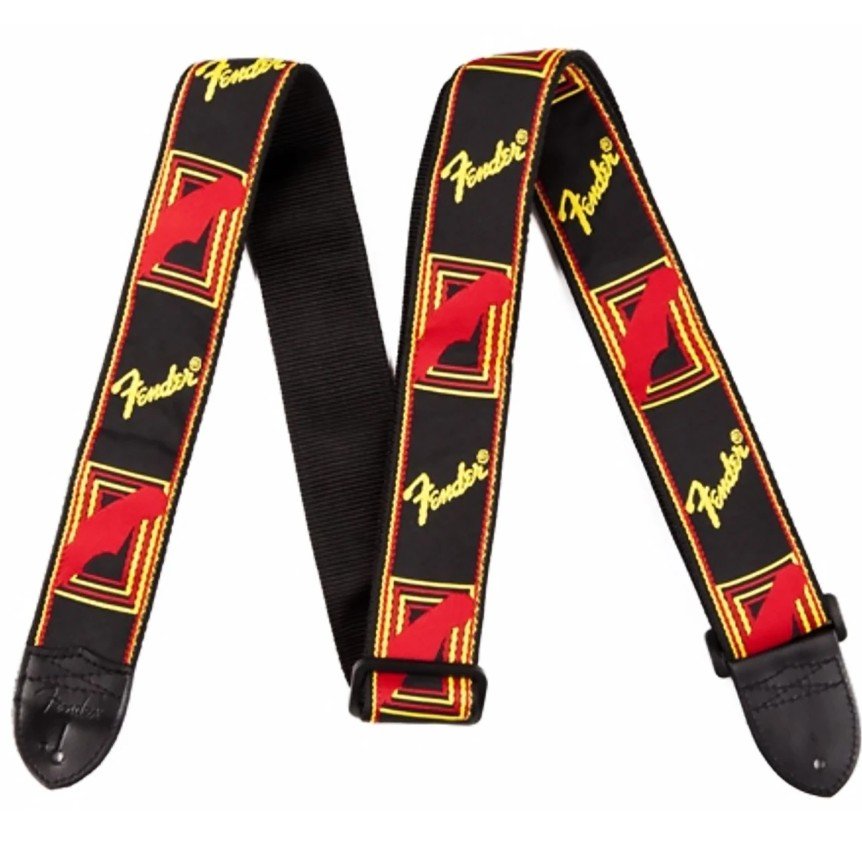 Fender Logo Black-Red-Yellow Guitar Strap