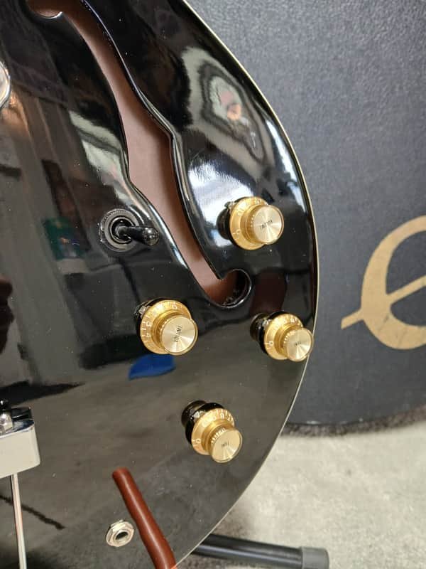 USED 1995 Epiphone Casino Ebony Hollowbody with Epiphone Hardcase - Image 5