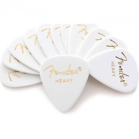 Fender Classic 351 Shape Celluloid Pick Heavy White 12 Pack