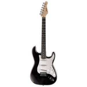 Austin AST100 Classic Double Cutaway S-Style Electric Guitar Black