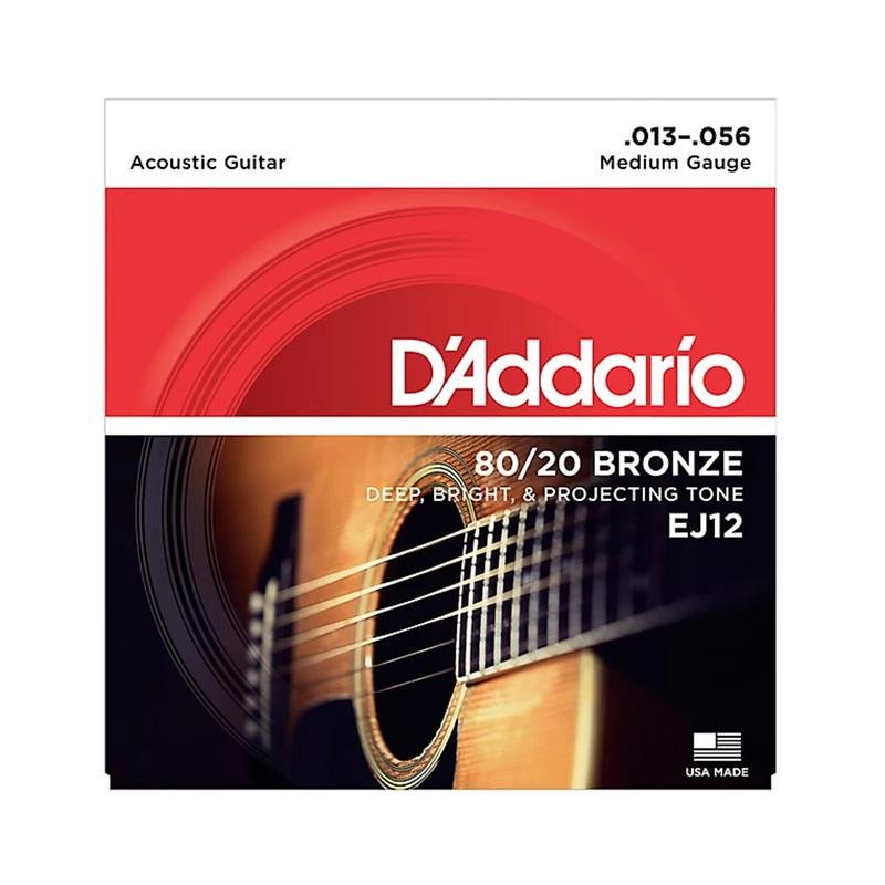 D'Addario EJ12 Medium 80/20 Bronze Acoustic String Set 13-56