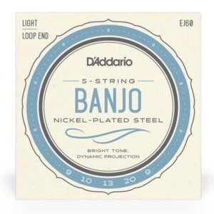 D'Addario EJ60 5-String Banjo Nickel Plated Steel Set 9-20