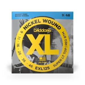 D'Addario EXL125 Nickel Wound Super Light Top Regular Bottoms Set 9-46