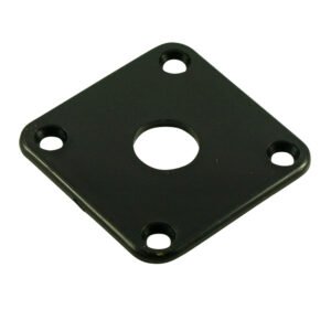 WD Square Contoured Jack Plate for Gibson Les Paul Black Plastic Single