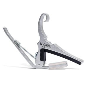Kyser 6 String Acoustic Guitar Quick Change Silver Capo
