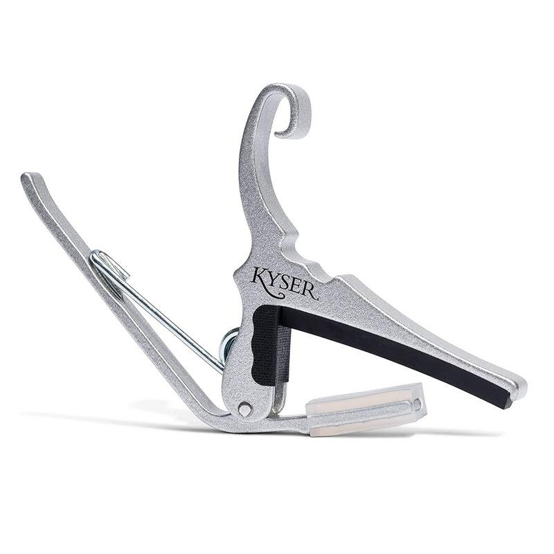 Kyser 6 String Acoustic Guitar Quick Change Silver Capo
