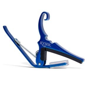 Kyser 6 String Acoustic Guitar Quick Change Blue Capo