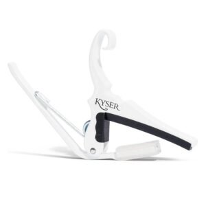 Kyser 6 String Acoustic Guitar Quick Change White Capo