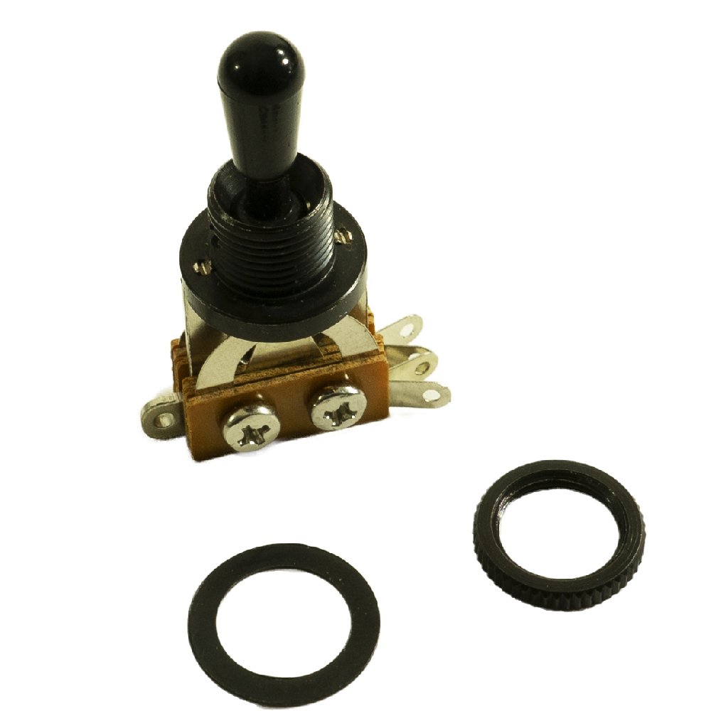 WD 3 Position Toggle Switch for 2 Pickup Les Paul Black with Black Tip