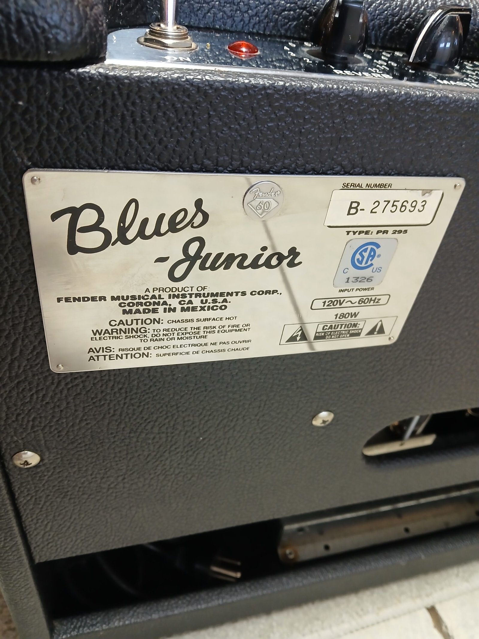 USED 2006 Fender Blues Junior Guitar Amp with Cover and Footswitch - Local Pickup Only - Image 6