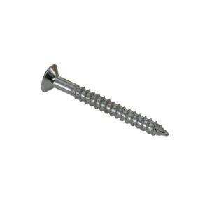 StewMac 4183 Neck Mounting Ferrule Screws Chrome 4 Pack