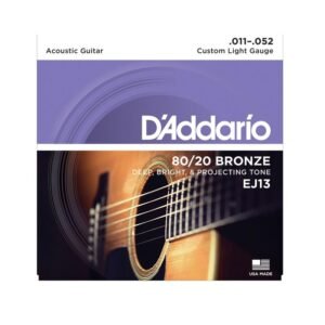 D'Addario EJ13 80/20 Bronze Custom Light Acoustic String Set 11-52