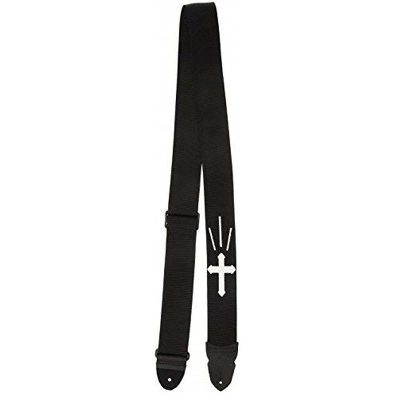 LM Products Cross Guitar Strap 2in Wide Black