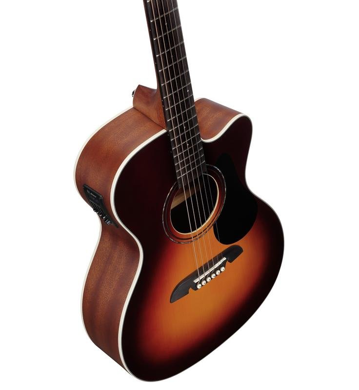 Alvarez Regent RF26CESB Sunburst Folk/OM Cutaway Acoustic Electric Guitar with Deluxe Gig Bag - Image 3