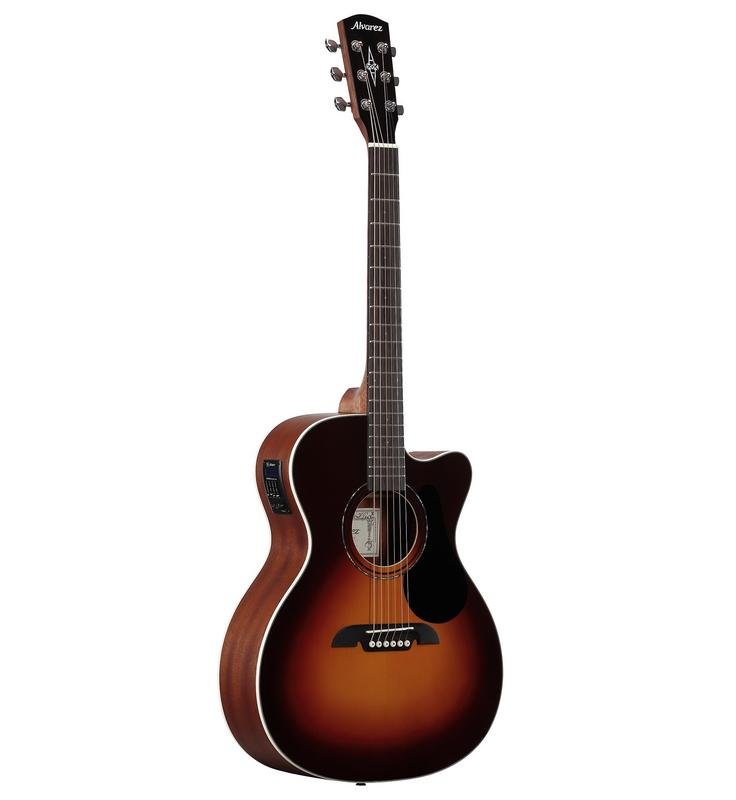 Alvarez Regent RF26CESB Sunburst Folk/OM Cutaway Acoustic Electric Guitar with Deluxe Gig Bag - Image 5