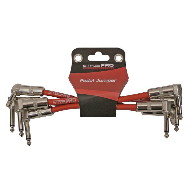 StagePro Professional Series 6in Guitar Patch Cable RA-RA 4 Pack