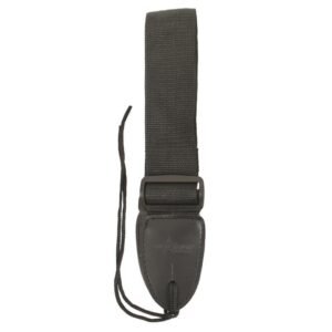 Union Station Black Nylon Guitar Strap with Faux Leather Ends
