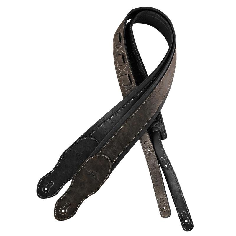 Union Station Padded Brown Faux Leather Guitar Strap