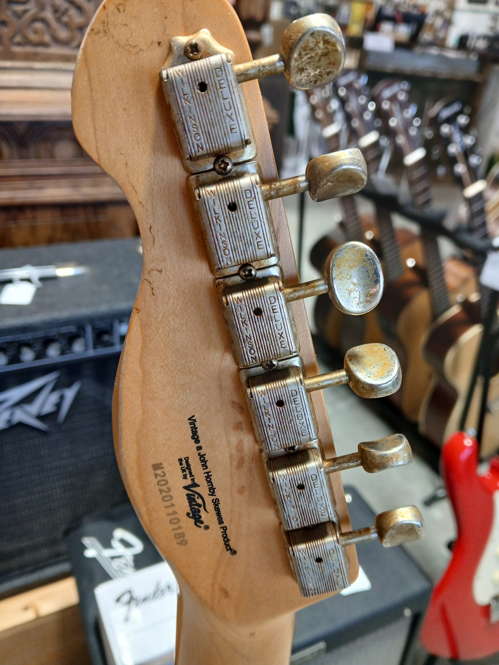 USED Vintage V52MR-BS Icon Series Distressed Butterscotch Tele Style Electric Guitar - Image 7