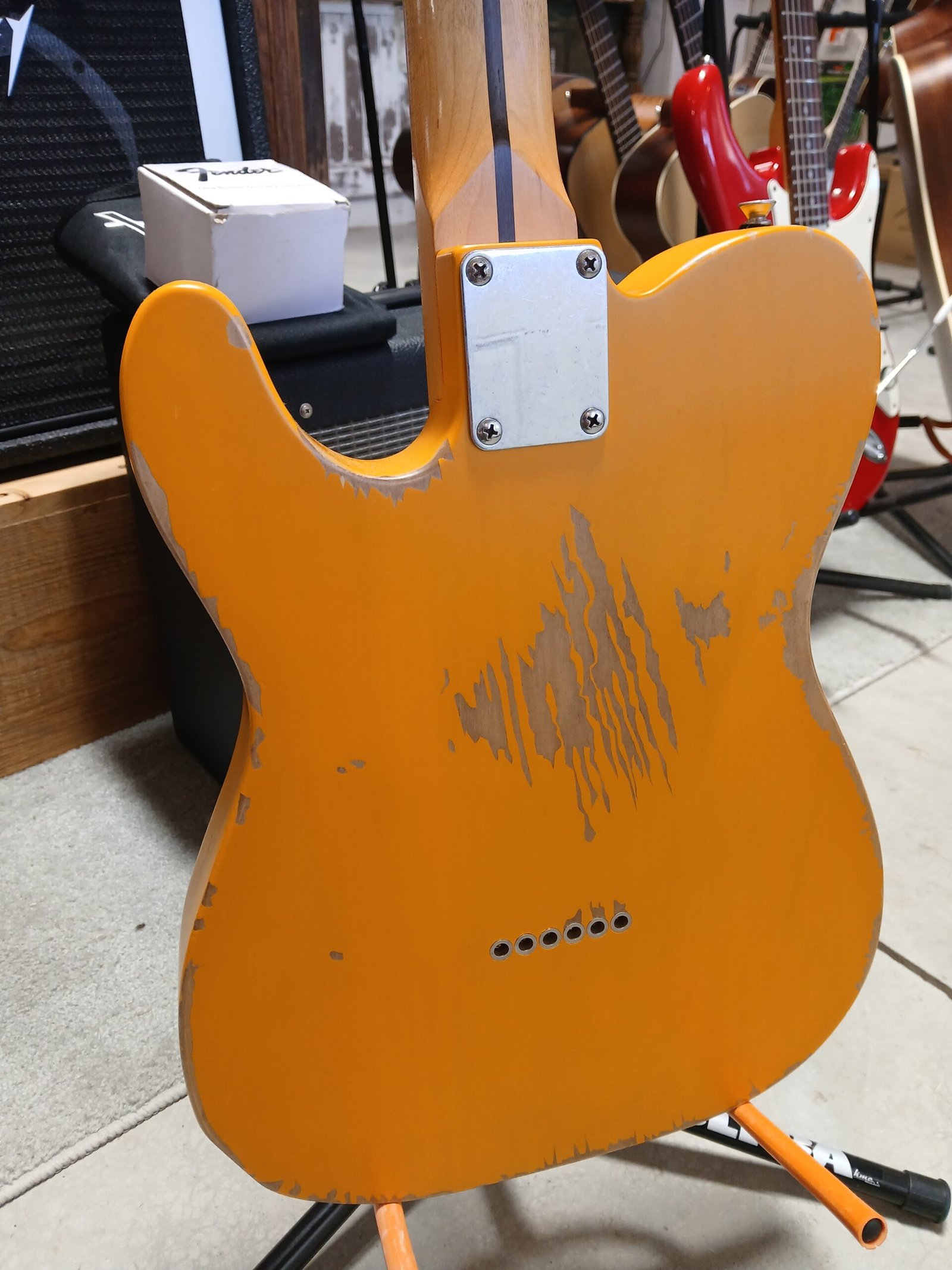 USED Vintage V52MR-BS Icon Series Distressed Butterscotch Tele Style Electric Guitar - Image 9